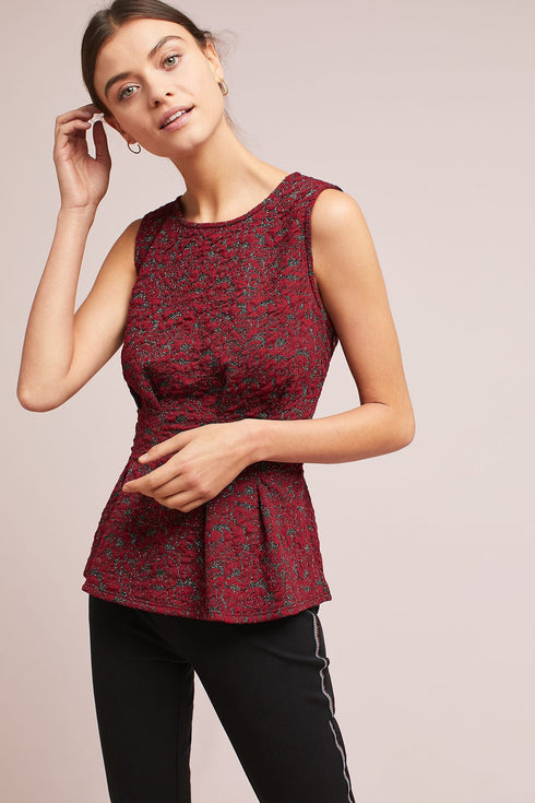 Metallic Peplum Top